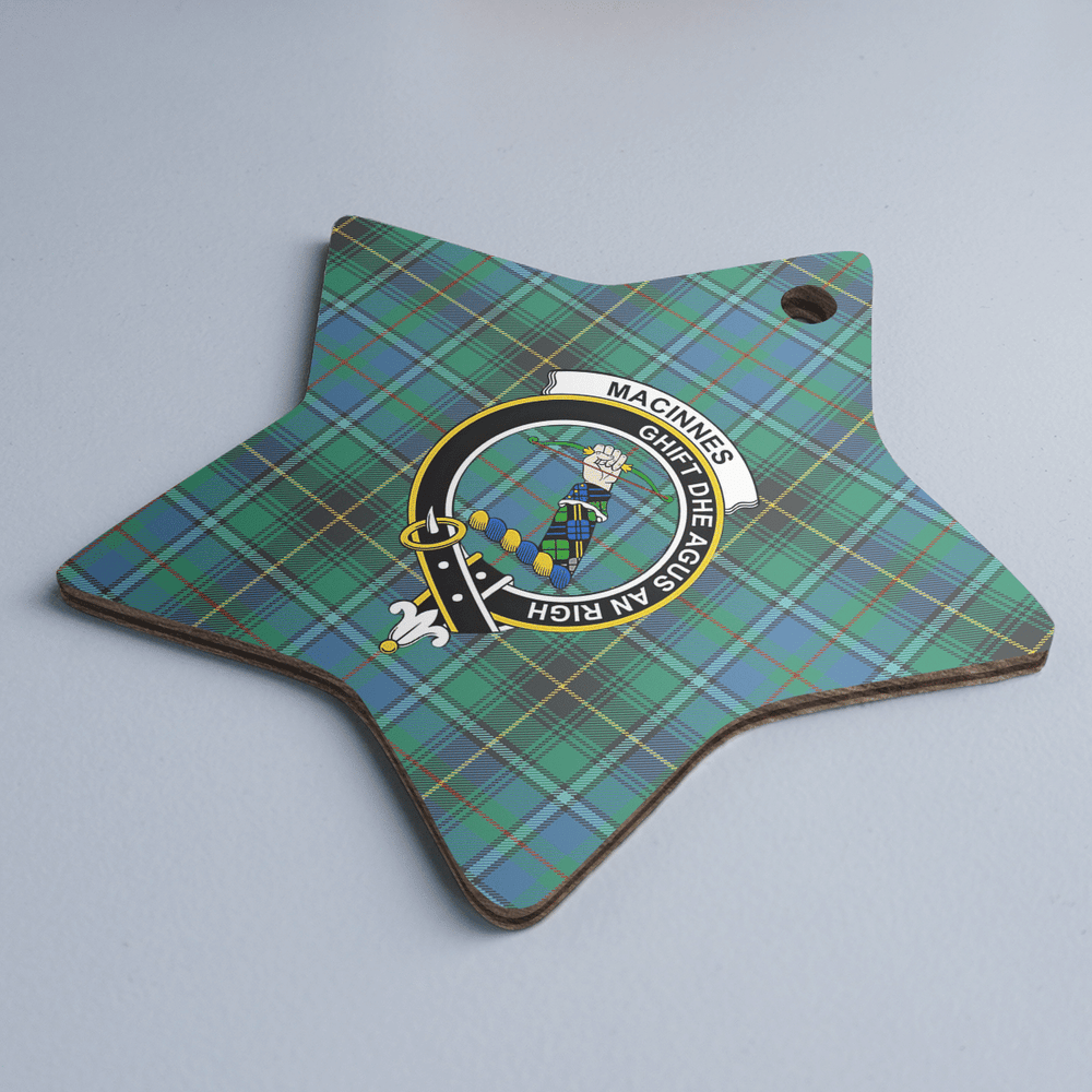 Clan MacInnes Ancient Tartan Crest Star Ceramic Ornament MZ34 MacInnes Ancient Tartan Tartan Christmas   