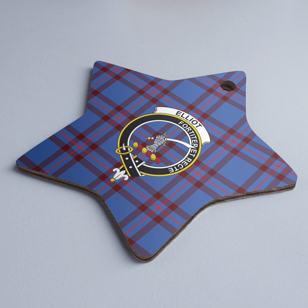 Clan Elliot Modern Tartan Crest Star Ceramic Ornament BD98 Elliot Modern Tartan Tartan Christmas   