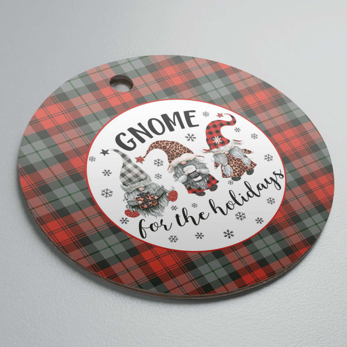 Clan MacLachlan Weathered Tartan Tartan Crest Gnome Round Ceramic Ornament SF77 MacLachlan Weathered Tartan Tartan Christmas   