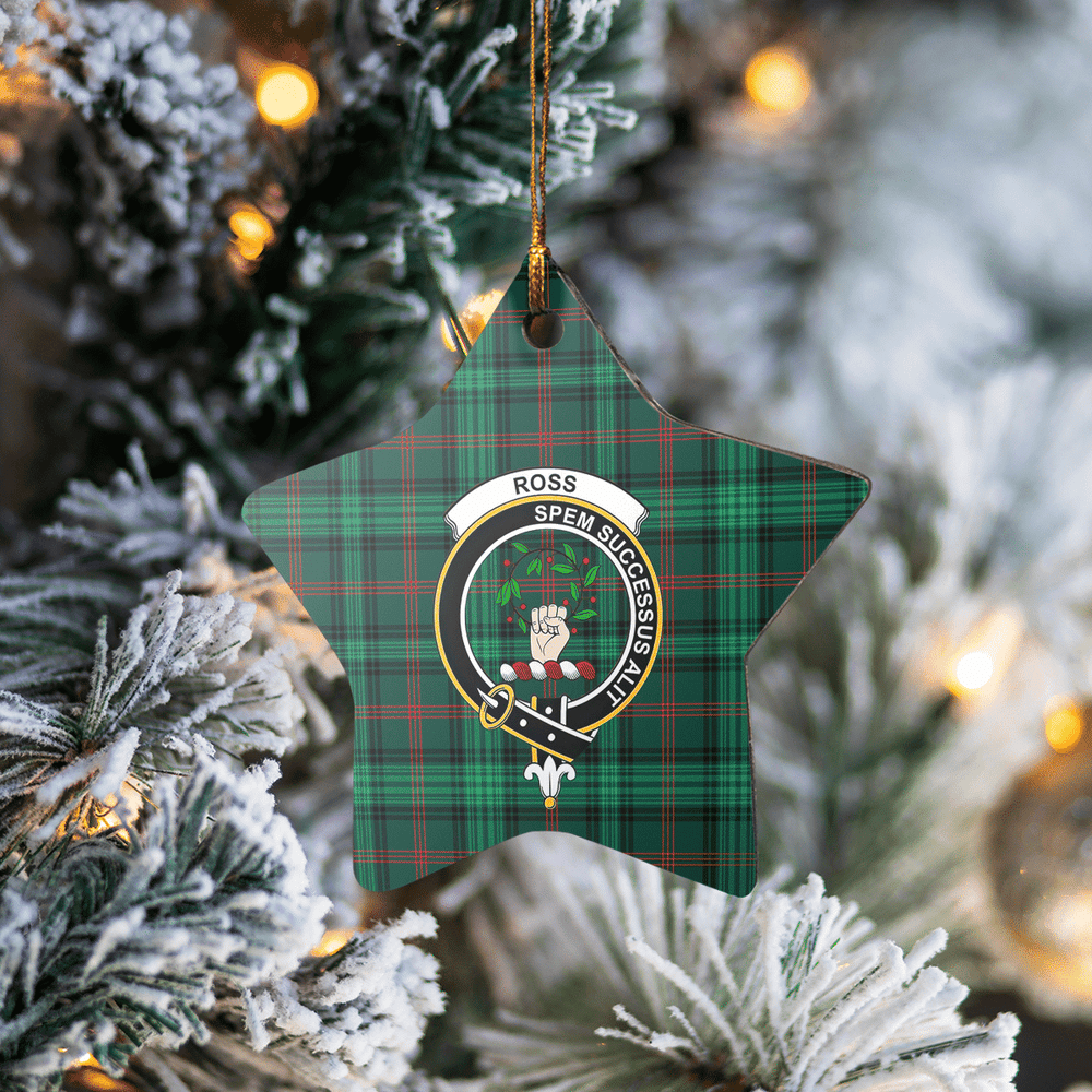 Clan Ross Hunting Modern Tartan Crest Star Ceramic Ornament SJ82 Ross Hunting Modern Tartan Tartan Christmas   