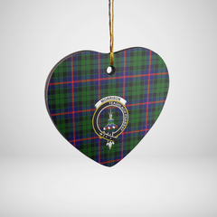 Clan Morrison Modern Tartan Crest Heart Ceramic Ornament RM92 Morrison Modern Tartan Tartan Christmas   