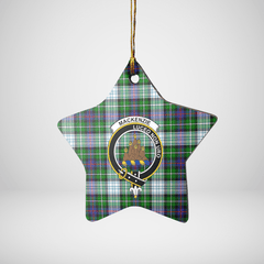 Clan MacKenzie Dress Modern Tartan Crest Star Ceramic Ornament BJ14 MacKenzie Dress Modern Tartan Tartan Christmas   