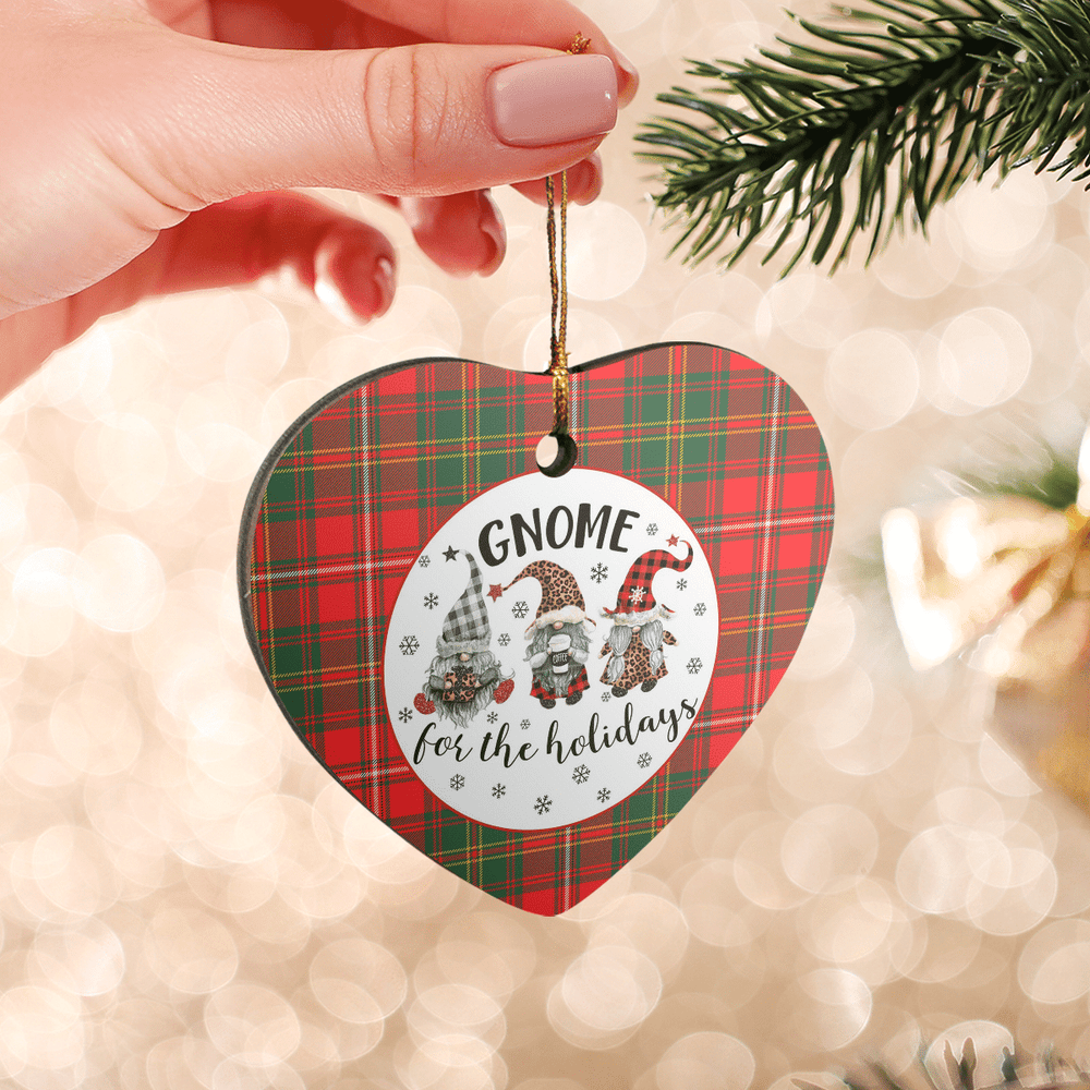 Clan Hay Modern Tartan Tartan Crest Gnome Heart Ceramic Ornament SP12 Hay Modern Tartan Tartan Christmas   