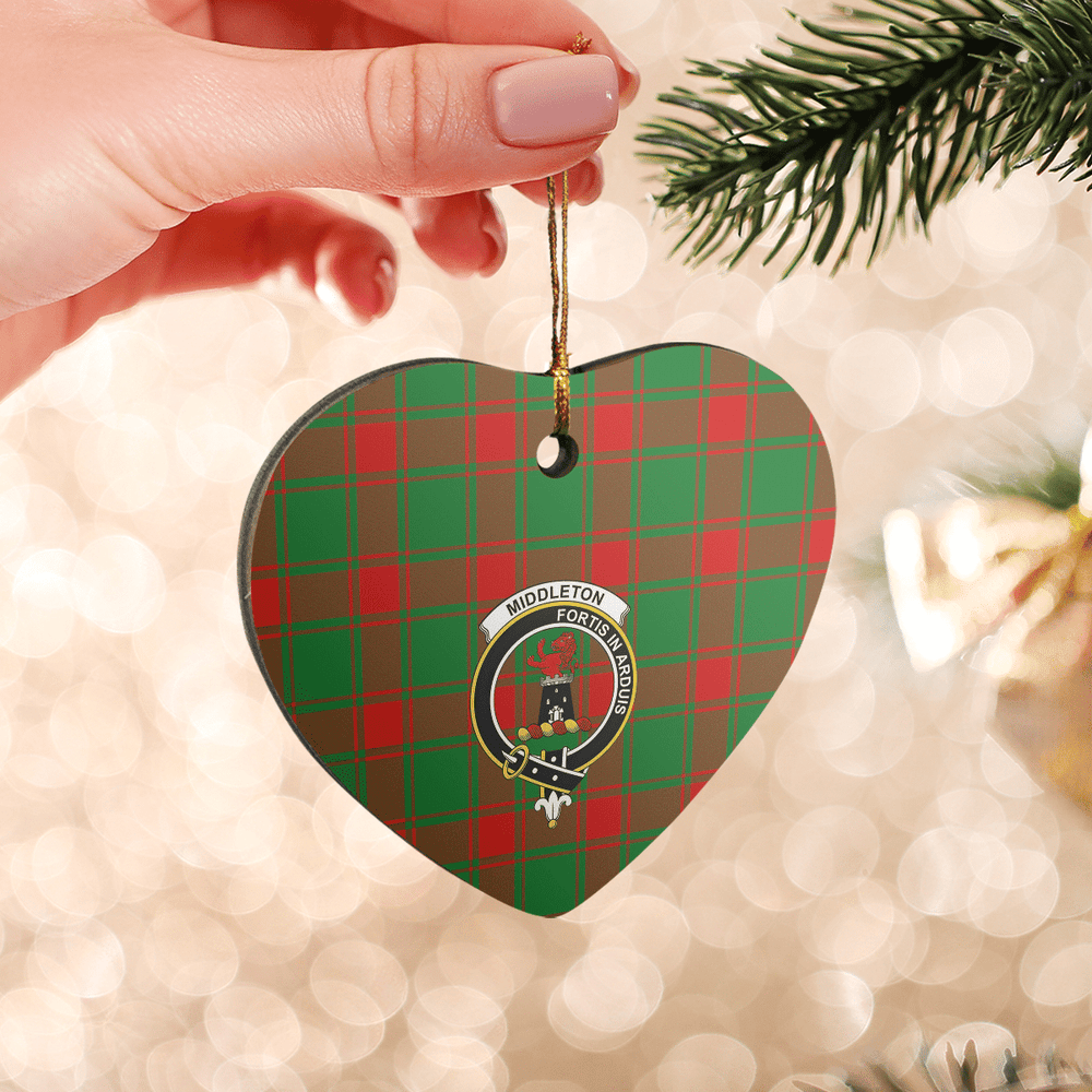 Clan Middleton Modern Tartan Crest Heart Ceramic Ornament OG82 Middleton Modern Tartan Tartan Christmas   