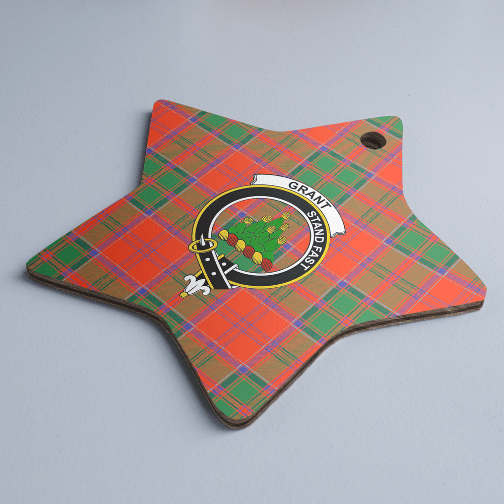 Clan Grant Ancient Tartan Crest Star Ceramic Ornament BQ47 Grant Ancient Tartan Tartan Christmas   