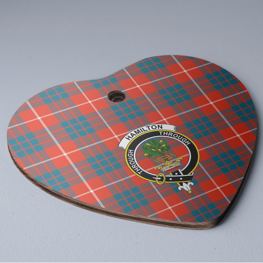 Clan Hamilton Ancient Tartan Crest Heart Ceramic Ornament UU52 Hamilton Ancient Tartan Tartan Christmas   