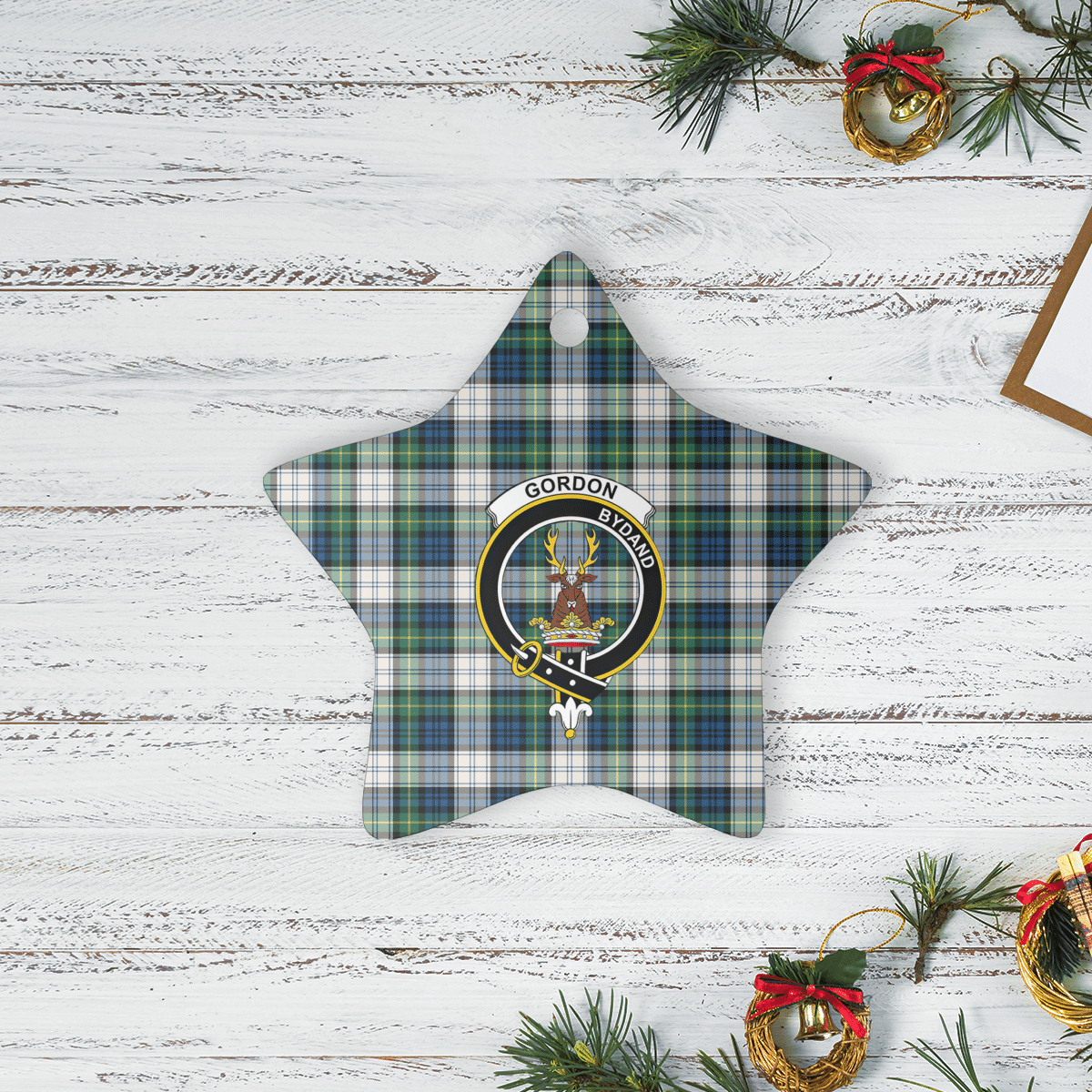 Clan Gordon Dress Ancient Tartan Crest Star Ceramic Ornament UJ20 Gordon Dress Ancient Tartan Tartan Christmas   