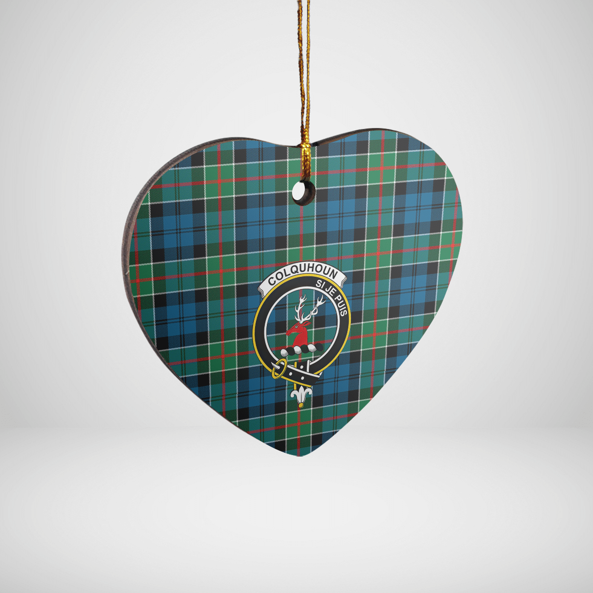 Clan Colquhoun Ancient Tartan Crest Heart Ceramic Ornament SA82 Colquhoun Ancient Tartan Tartan Christmas   