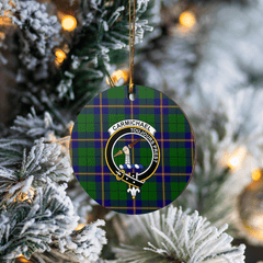 Clan Carmichael Modern Tartan Crest Round Ceramic Ornament VQ18 Carmichael Modern Tartan Tartan Christmas   