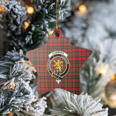 Clan Cumming Hunting Weathered Tartan Crest Star Ceramic Ornament DO87 Cumming Hunting Weathered Tartan Tartan Christmas   