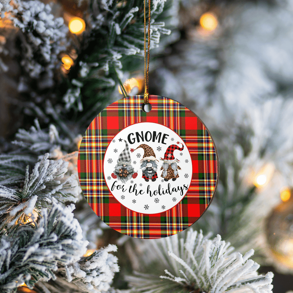 Clan MacGill Modern Tartan Tartan Crest Gnome Round Ceramic Ornament KT27 MacGill Modern Tartan Tartan Christmas   