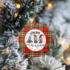 Clan MacGill Modern Tartan Tartan Crest Gnome Round Ceramic Ornament KT27 MacGill Modern Tartan Tartan Christmas   