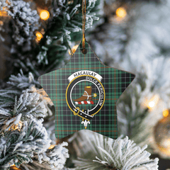 Clan MacAulay Hunting Ancient Tartan Crest Star Ceramic Ornament PA30 MacAulay Hunting Ancient Tartan Tartan Christmas   