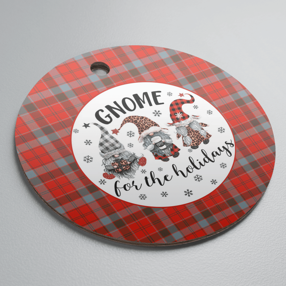 Clan Robertson Weathered Tartan Tartan Crest Gnome Round Ceramic Ornament VF48 Robertson Weathered Tartan Tartan Christmas   