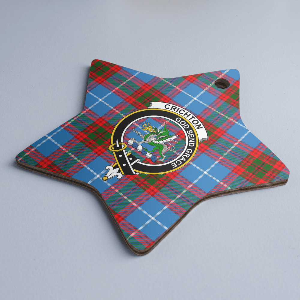 Clan Crichton District Tartan Crest Star Ceramic Ornament ZU20 Crichton District Tartan Tartan Christmas   