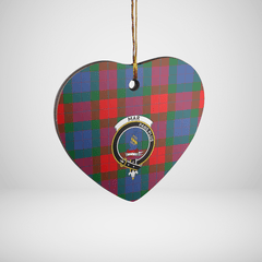 Clan Mar Tartan Crest Heart Ceramic Ornament TE99 Mar Tartan Tartan Christmas   