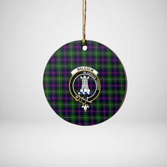Clan Malcolm Modern Tartan Crest Round Ceramic Ornament OE45 Malcolm Modern Tartan Tartan Christmas   