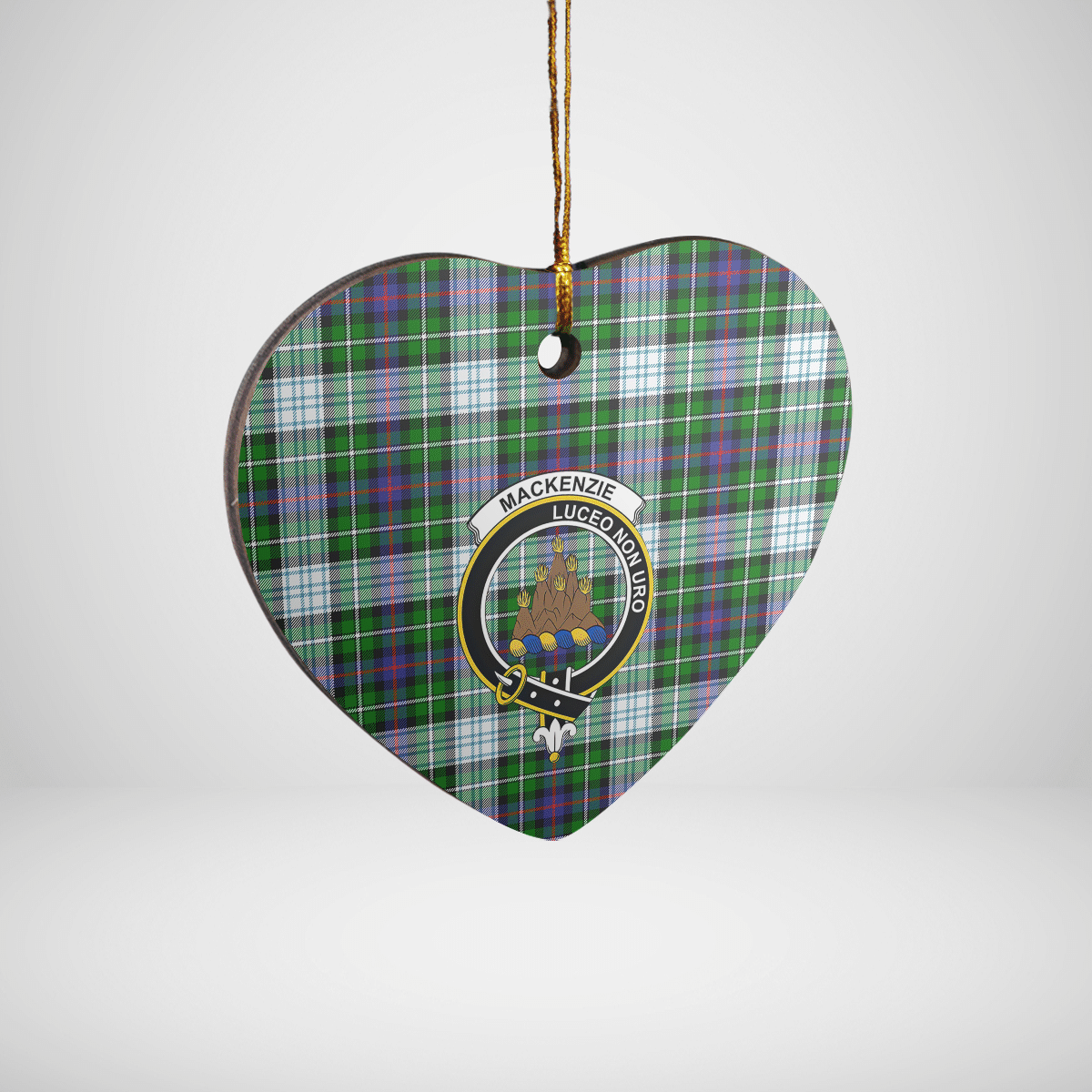 Clan MacKenzie Dress Modern Tartan Crest Heart Ceramic Ornament LD73 MacKenzie Dress Modern Tartan Tartan Christmas   