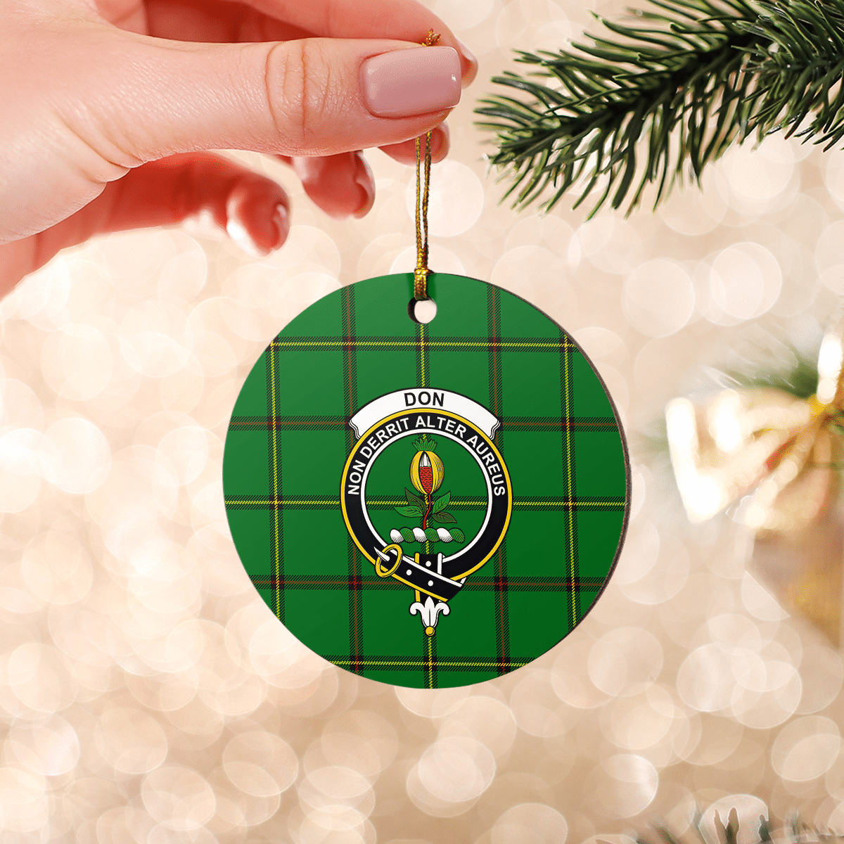 Clan Don (Tribe-of-Mar) Tartan Crest Round Ceramic Ornament AO11 Don (Tribe-of-Mar) Tartan Tartan Christmas   