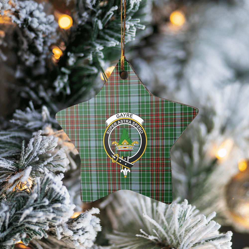 Clan Gayre Tartan Crest Star Ceramic Ornament WP13 Gayre Tartan Tartan Christmas   