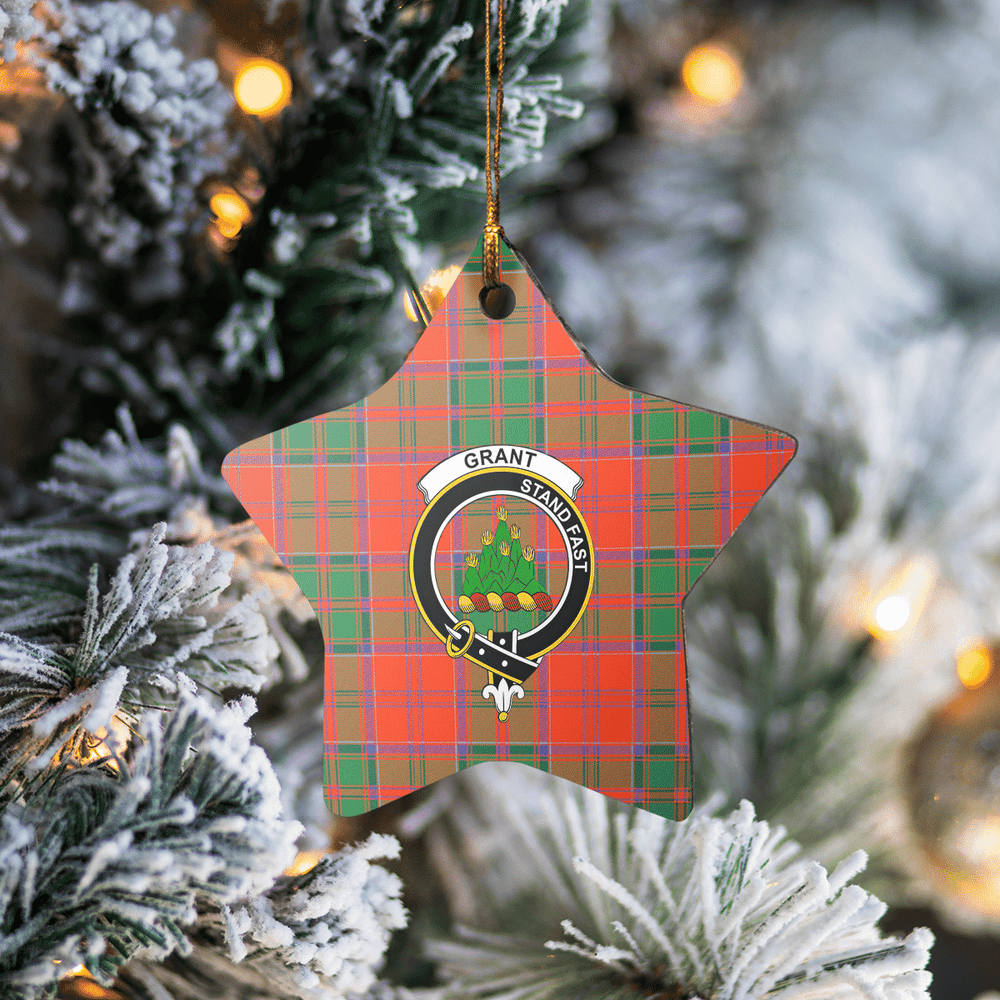 Clan Grant Ancient Tartan Crest Star Ceramic Ornament BQ47 Grant Ancient Tartan Tartan Christmas   