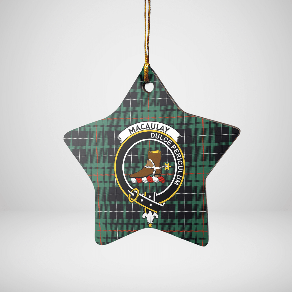 Clan MacAulay Hunting Ancient Tartan Crest Star Ceramic Ornament PA30 MacAulay Hunting Ancient Tartan Tartan Christmas   