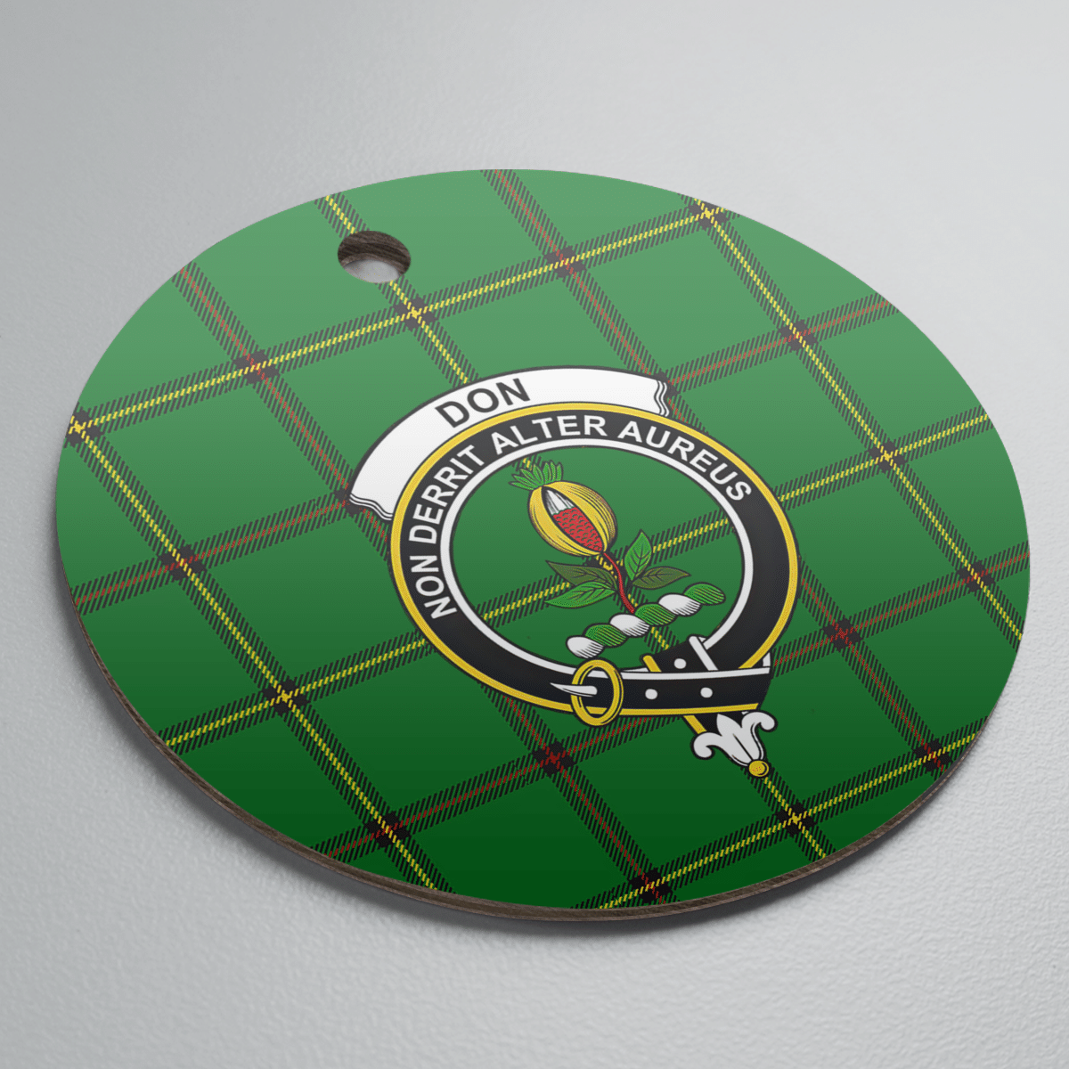 Clan Don (Tribe-of-Mar) Tartan Crest Round Ceramic Ornament AO11 Don (Tribe-of-Mar) Tartan Tartan Christmas   