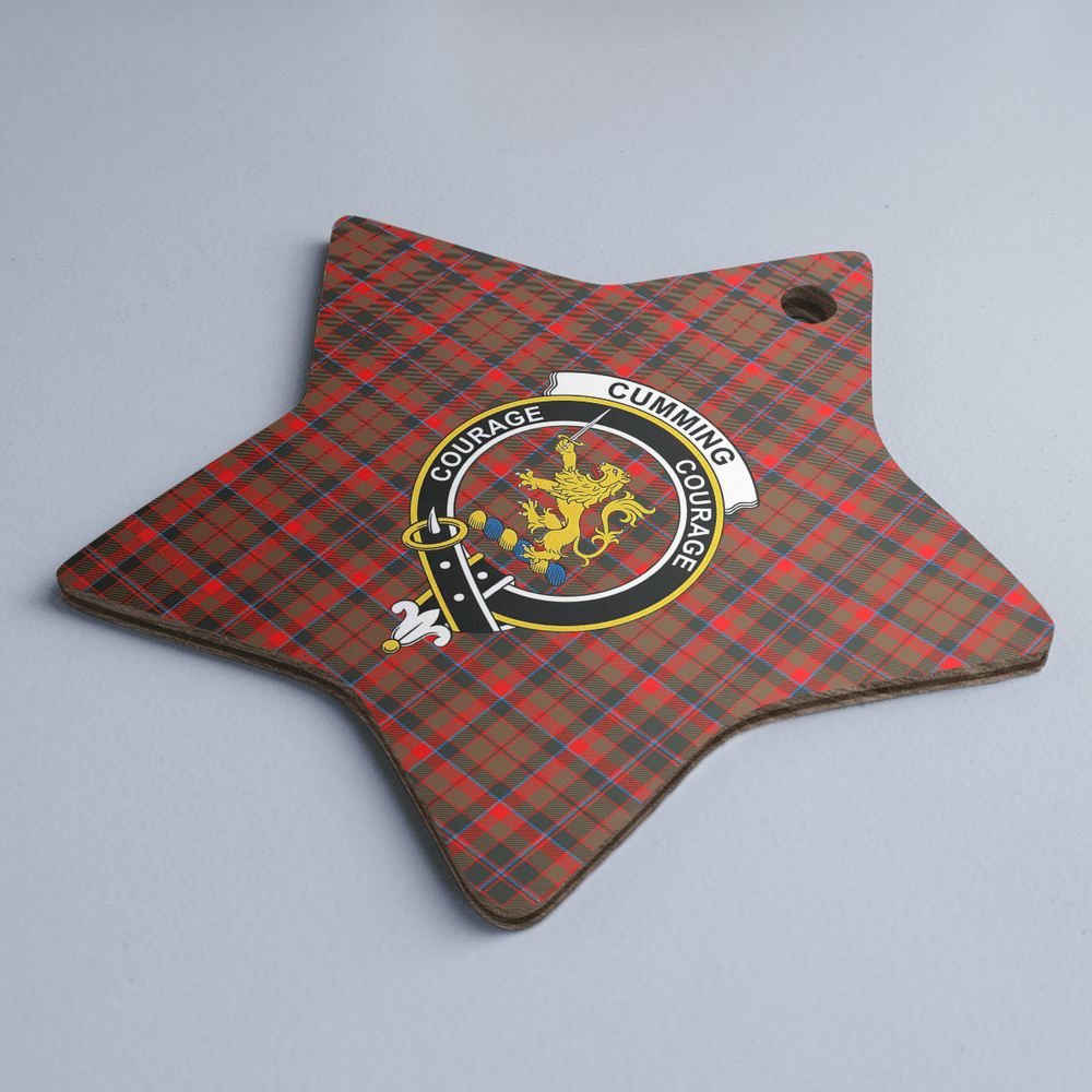 Clan Cumming Hunting Weathered Tartan Crest Star Ceramic Ornament DO87 Cumming Hunting Weathered Tartan Tartan Christmas   