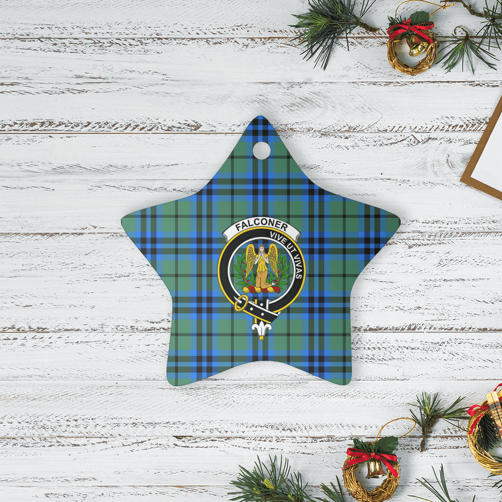Clan Falconer Tartan Crest Star Ceramic Ornament XP38 Falconer Tartan Tartan Christmas   