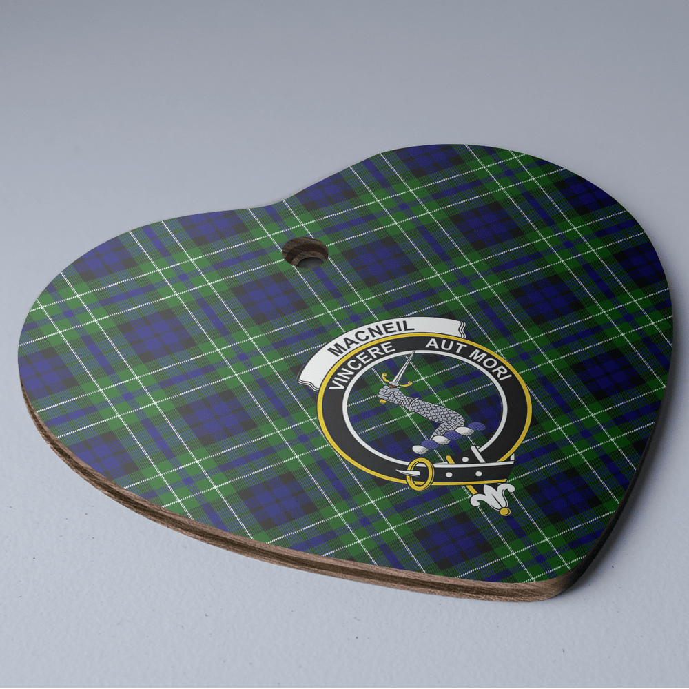 Clan MacNeil (of Colonsay) Tartan Crest Heart Ceramic Ornament FW92 MacNeil (of Colonsay) Tartan Tartan Christmas   