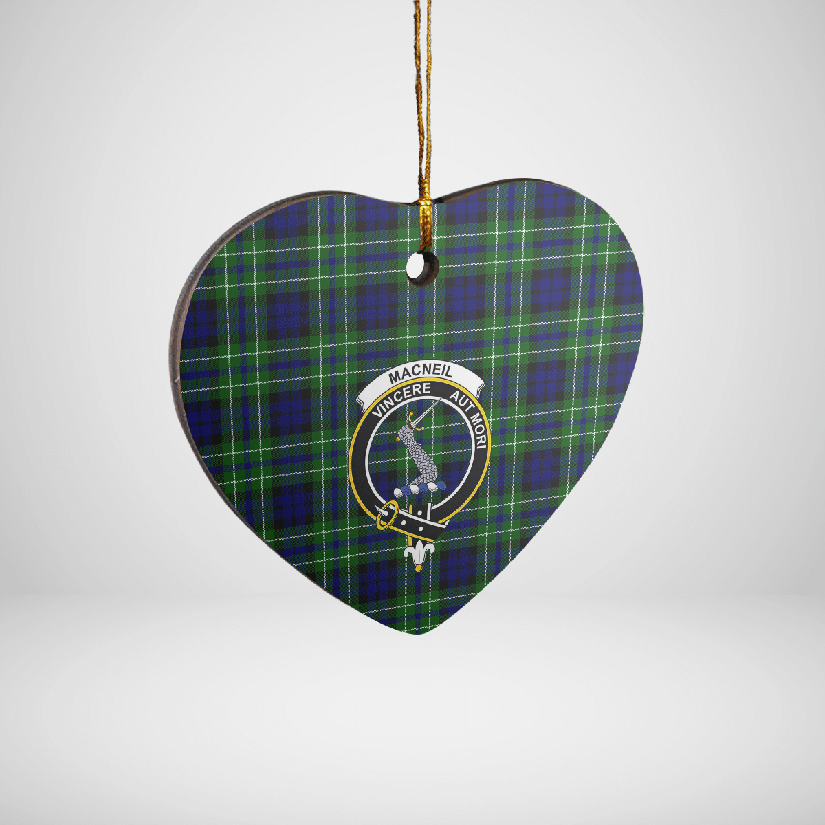 Clan MacNeil (of Colonsay) Tartan Crest Heart Ceramic Ornament FW92 MacNeil (of Colonsay) Tartan Tartan Christmas   