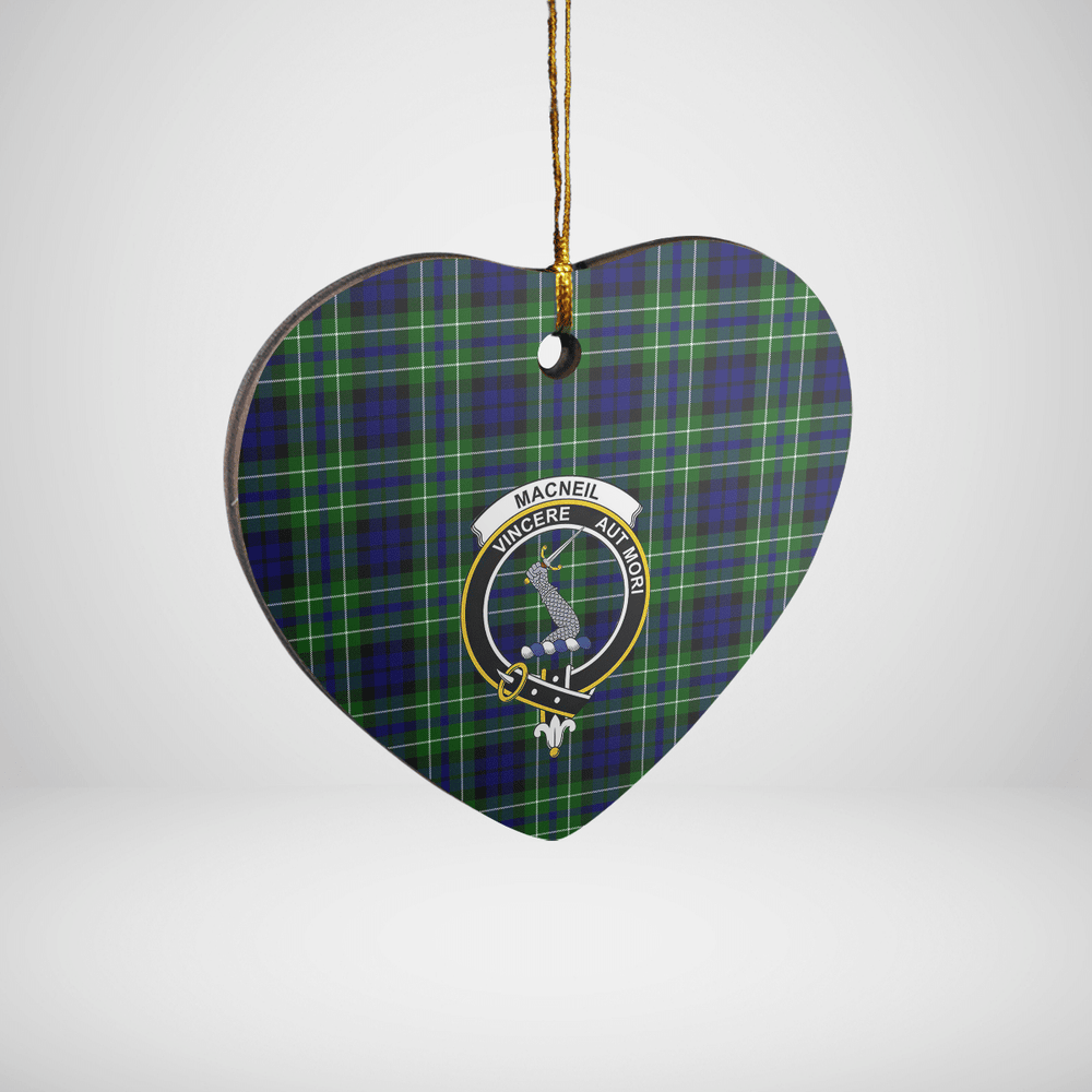 Clan MacNeil (of Colonsay) Tartan Crest Heart Ceramic Ornament FW92 MacNeil (of Colonsay) Tartan Tartan Christmas   