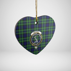Clan MacNeil (of Colonsay) Tartan Crest Heart Ceramic Ornament FW92 MacNeil (of Colonsay) Tartan Tartan Christmas   