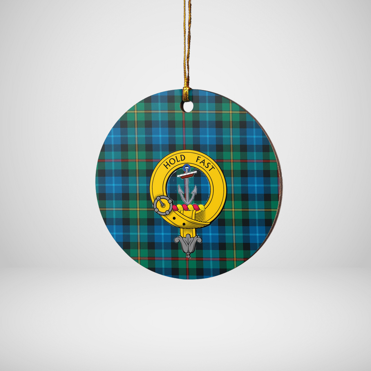 Clan Smith Ancient Tartan Crest Round Ceramic Ornament DD78 Smith Ancient Tartan Tartan Christmas   