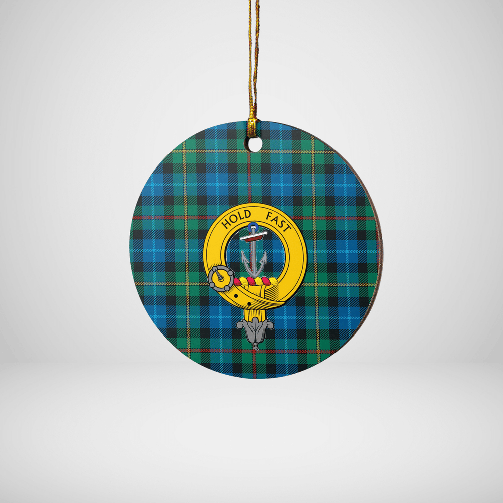 Clan Smith Ancient Tartan Crest Round Ceramic Ornament DD78 Smith Ancient Tartan Tartan Christmas   