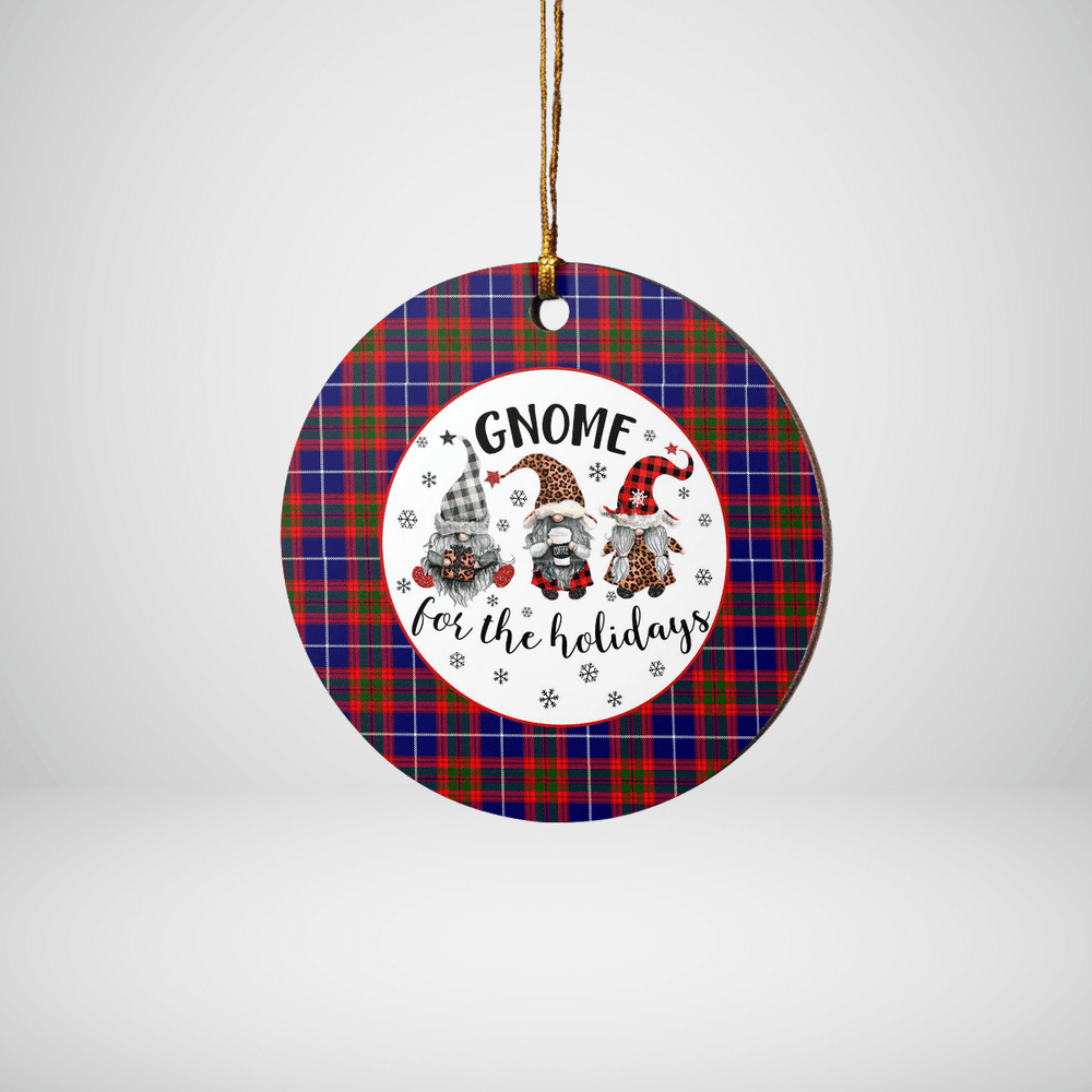 Clan Edinburgh District Tartan Tartan Crest Gnome Round Ceramic Ornament JY12 Edinburgh District Tartan Tartan Christmas   