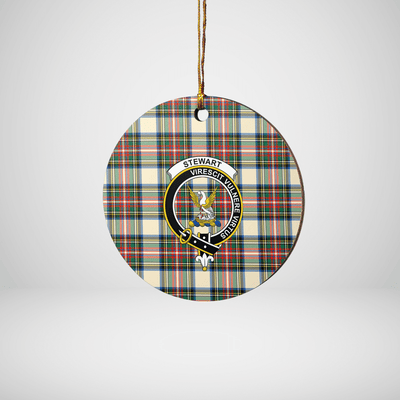Clan Stewart Dress Ancient Tartan Crest Round Ceramic Ornament