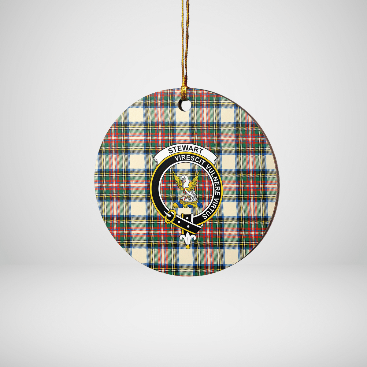 Clan Stewart Dress Ancient Tartan Crest Round Ceramic Ornament IB78 Stewart Dress Ancient Tartan Tartan Christmas   
