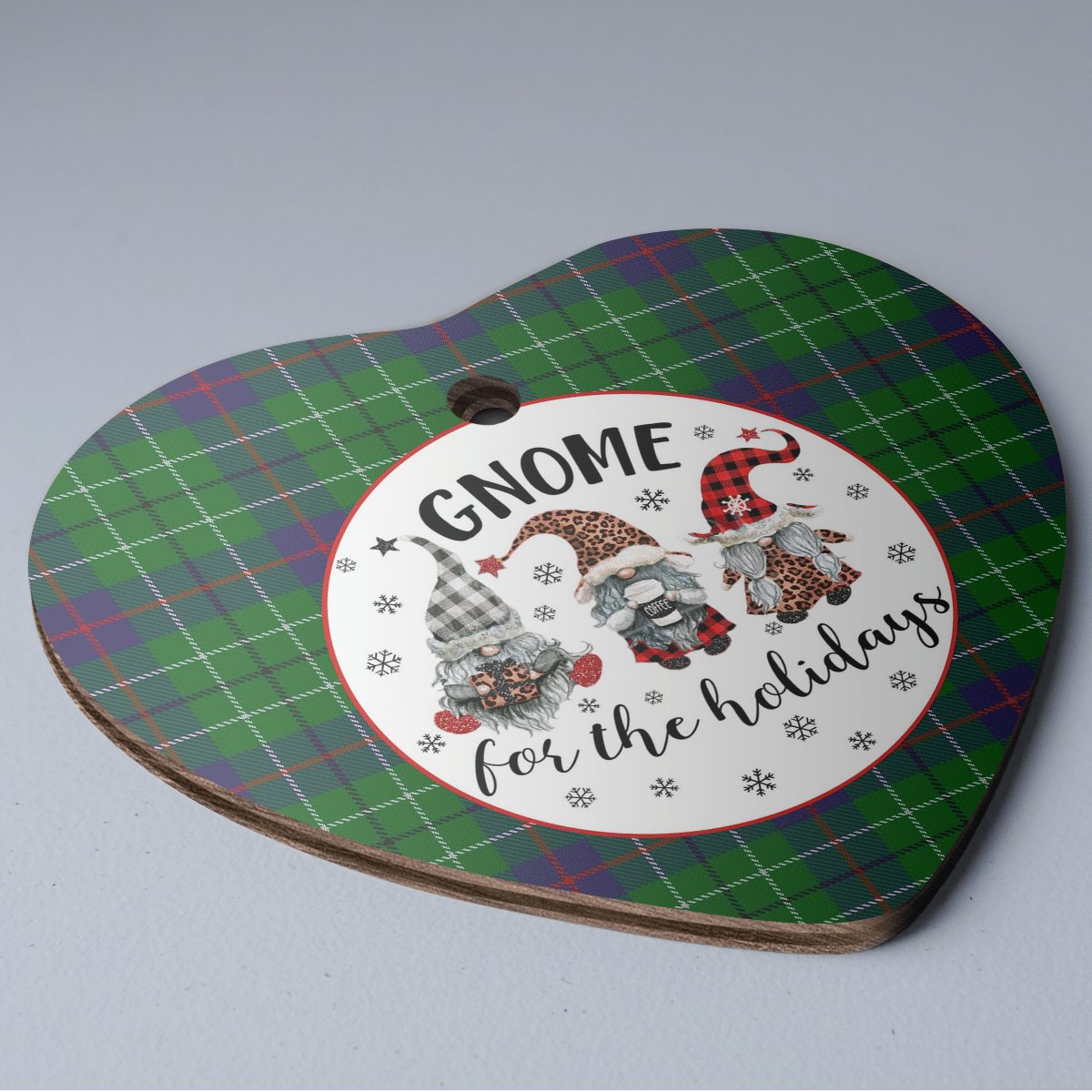 Clan Duncan Modern Tartan Tartan Crest Gnome Heart Ceramic Ornament MJ19 Duncan Modern Tartan Tartan Christmas   