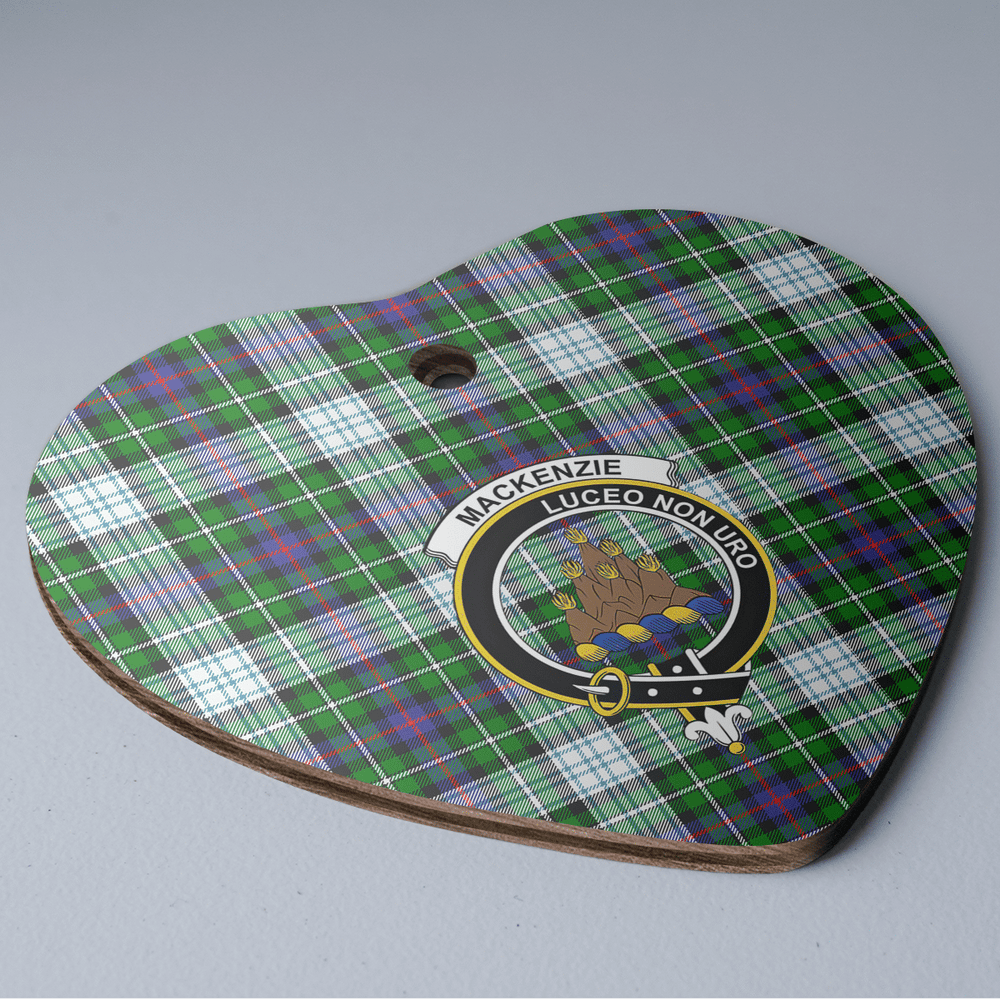 Clan MacKenzie Dress Modern Tartan Crest Heart Ceramic Ornament LD73 MacKenzie Dress Modern Tartan Tartan Christmas   