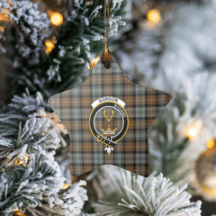 Clan Gordon Weathered Tartan Crest Star Ceramic Ornament EM37 Gordon Weathered Tartan Tartan Christmas   