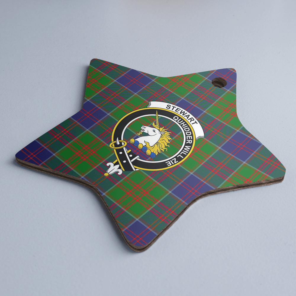 Clan Stewart of Appin Hunting Modern Tartan Crest Star Ceramic Ornament YG78 Stewart of Appin Hunting Modern Tartan Tartan Christmas   
