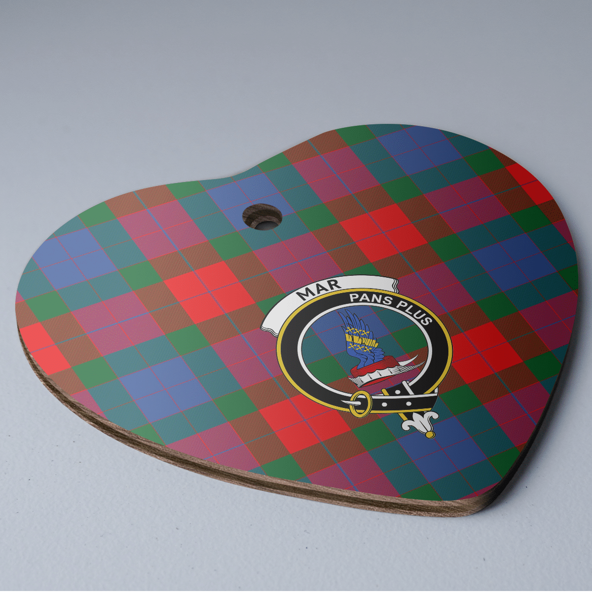 Clan Mar Tartan Crest Heart Ceramic Ornament TE99 Mar Tartan Tartan Christmas   