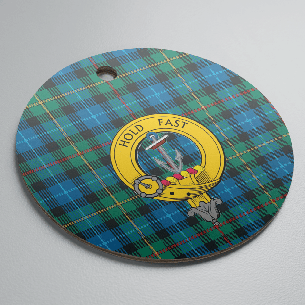 Clan Smith Ancient Tartan Crest Round Ceramic Ornament DD78 Smith Ancient Tartan Tartan Christmas   