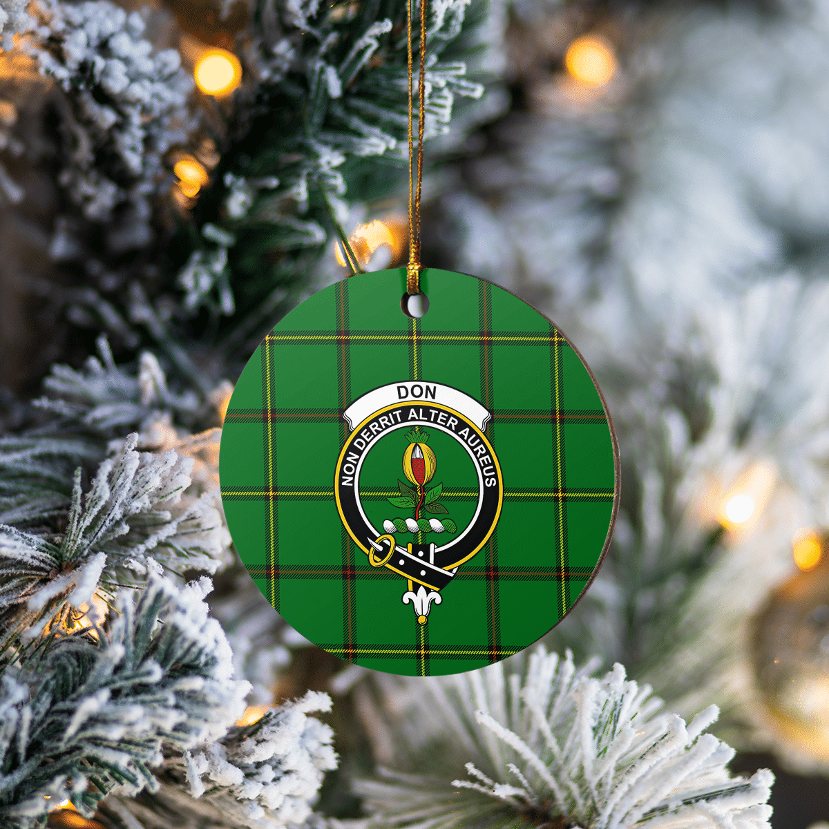 Clan Don (Tribe-of-Mar) Tartan Crest Round Ceramic Ornament AO11 Don (Tribe-of-Mar) Tartan Tartan Christmas   