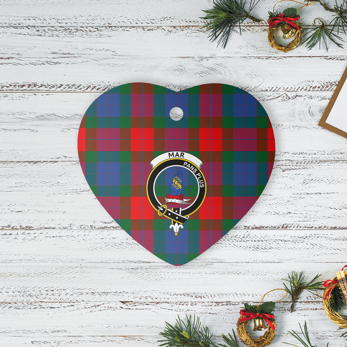 Clan Mar Tartan Crest Heart Ceramic Ornament TE99 Mar Tartan Tartan Christmas   