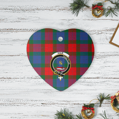 Clan Mar Tartan Crest Heart Ceramic Ornament TE99 Mar Tartan Tartan Christmas   