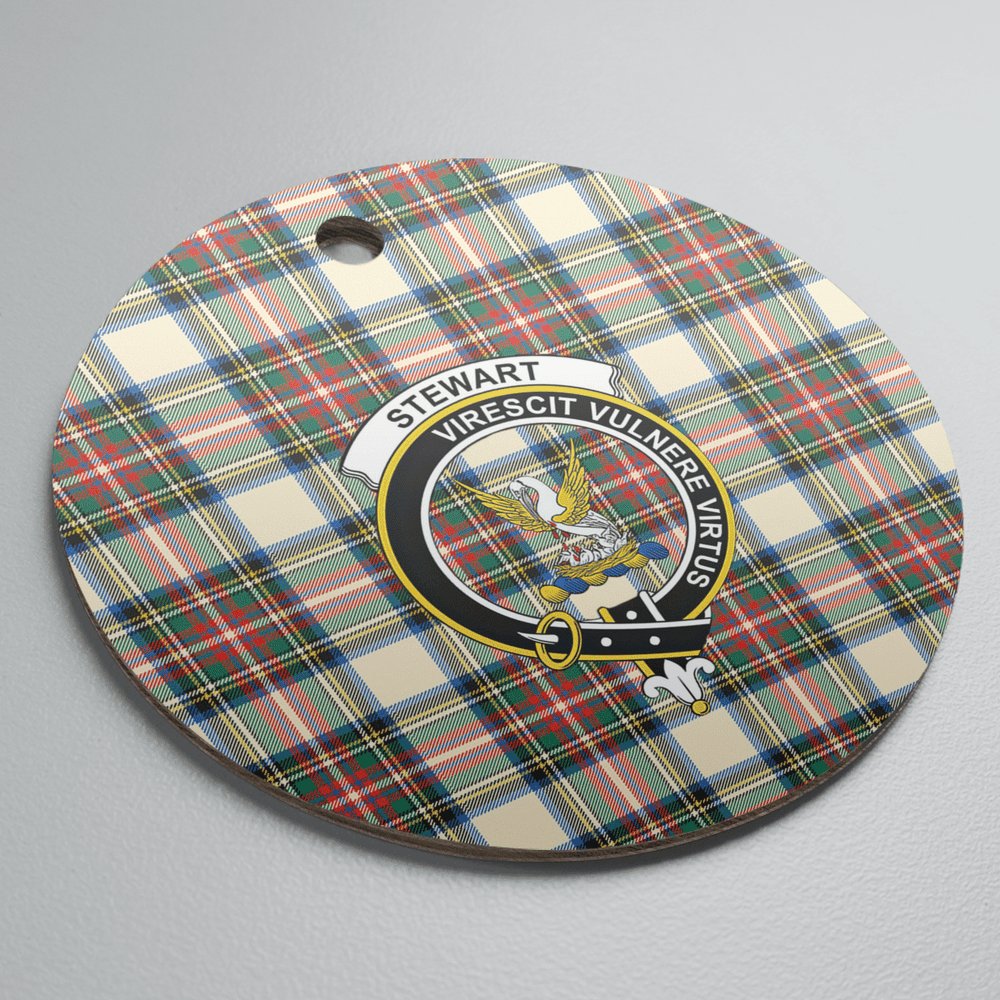 Clan Stewart Dress Ancient Tartan Crest Round Ceramic Ornament IB78 Stewart Dress Ancient Tartan Tartan Christmas   