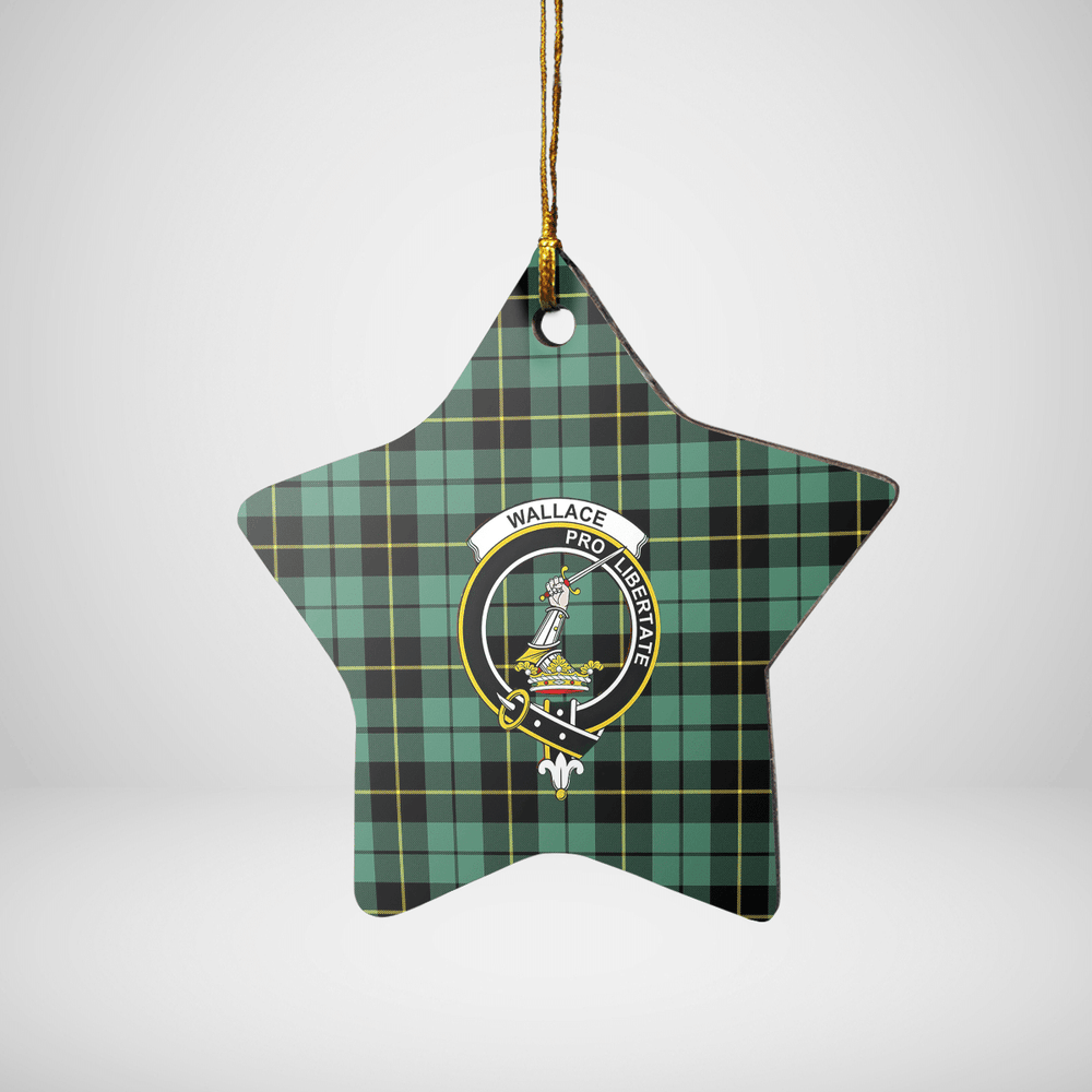 Clan Wallace Hunting Ancient Tartan Crest Star Ceramic Ornament HP65 Wallace Hunting Ancient Tartan Tartan Christmas   