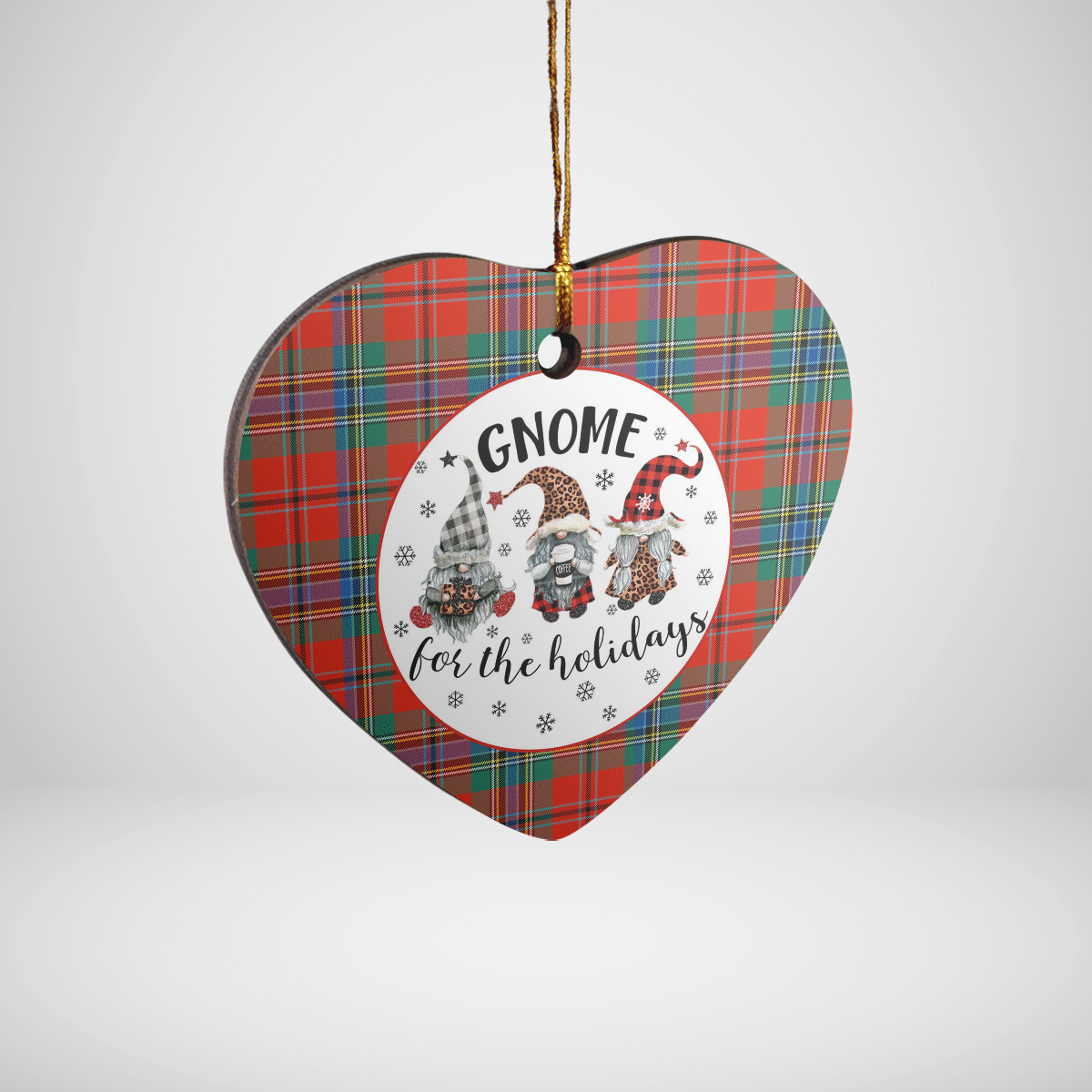 Clan MacLean of Duart Ancient Tartan Tartan Crest Gnome Heart Ceramic Ornament KP38 MacLean of Duart Ancient Tartan Tartan Christmas   